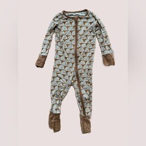 Little Sleepies rust rainbows 6-12months onesie